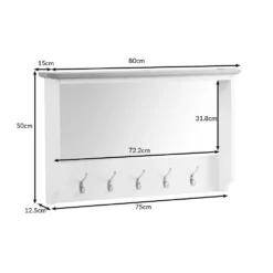 Gloucester White Painted Mirrored Coat Rack -Furniture Specialty Store ga hbt dimensions