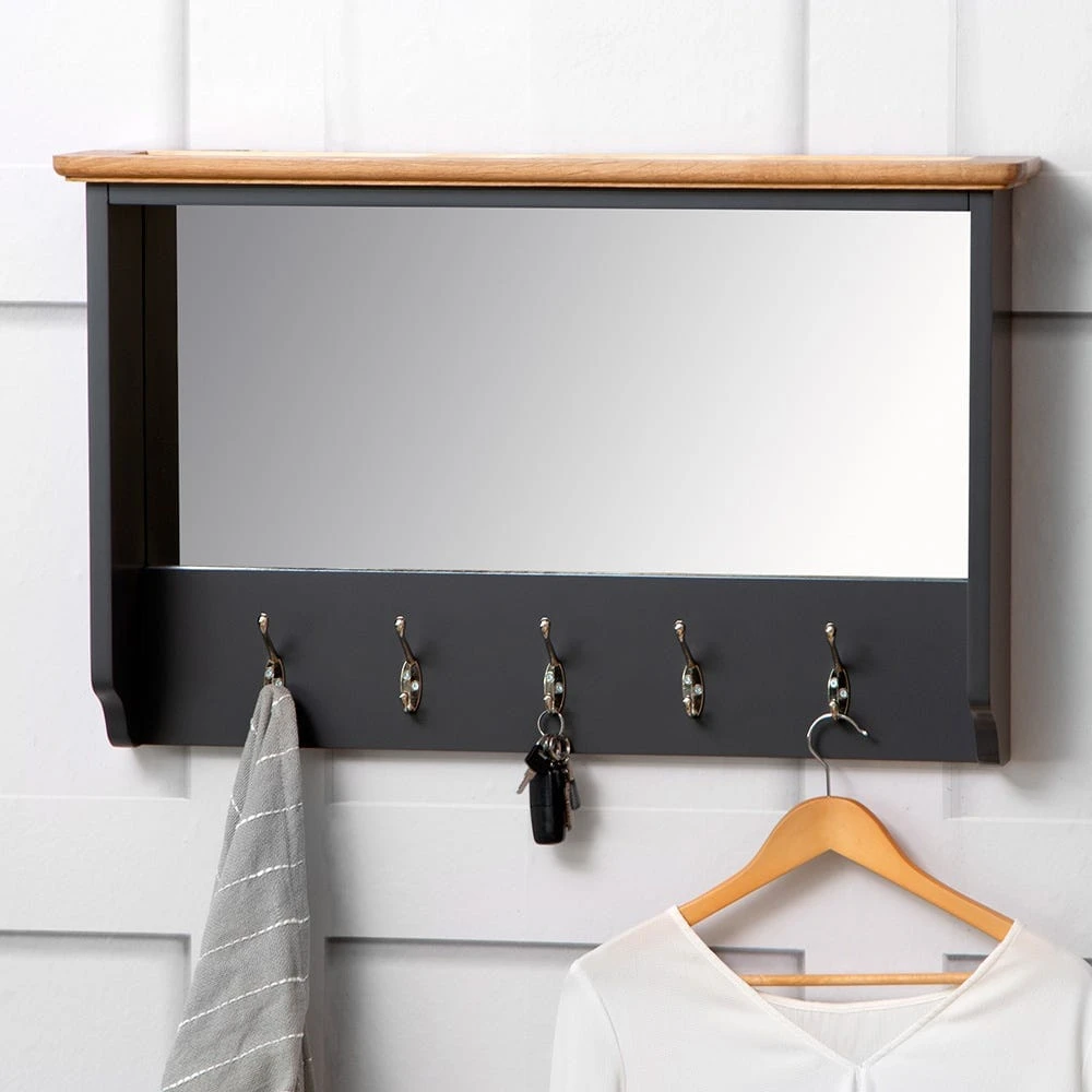 Gloucester Midnight Grey Painted Mirrored Coat Rack 1 Gloucester Midnight Grey Painted Mirrored Coat Rack