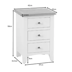 Gloucester Midnight Grey Painted Large 3 Drawer Bedside Table 17 Gloucester Midnight Grey Painted Large 3 Drawer Bedside Table -Furniture Specialty Store ga lbsc dimensions 1