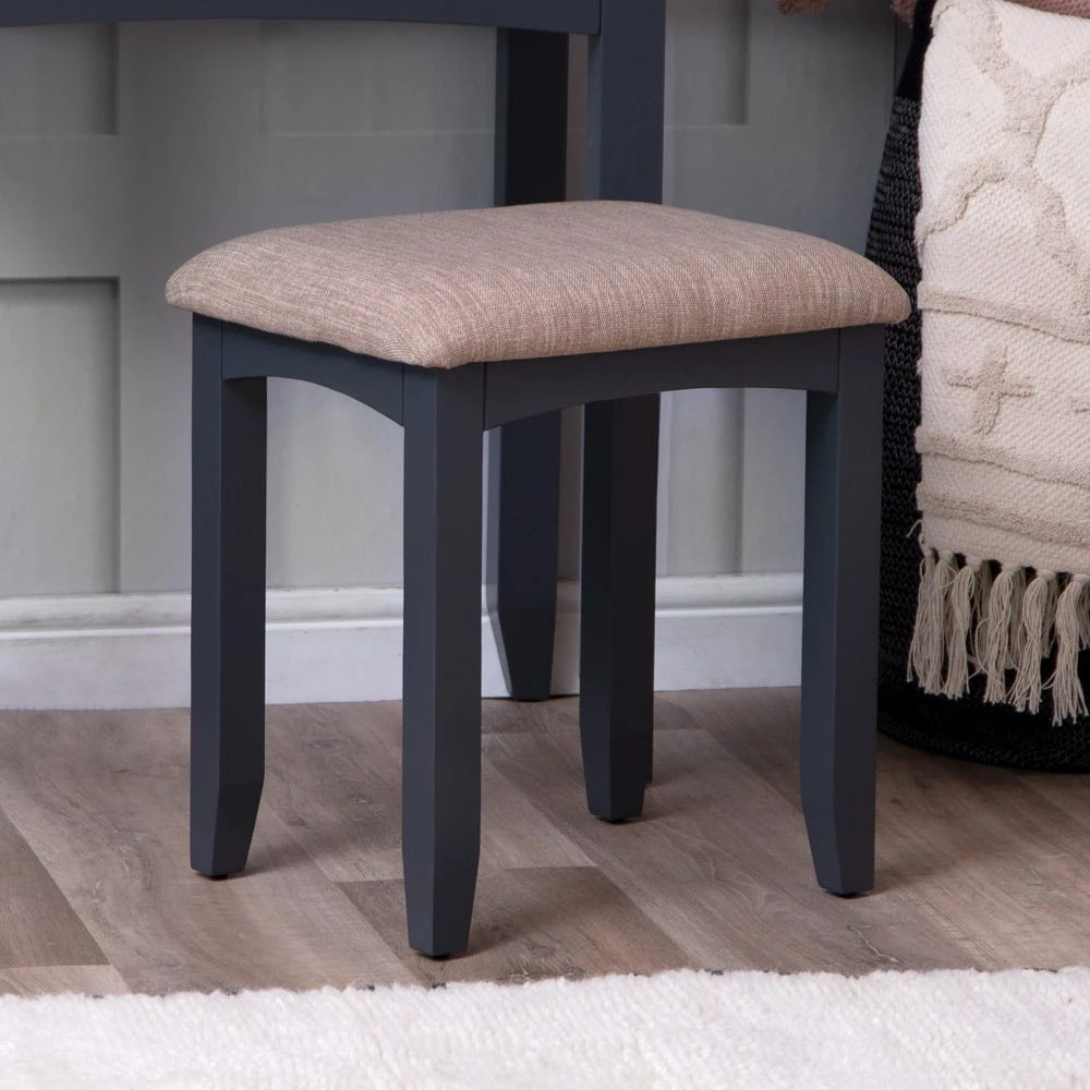 Gloucester Midnight Grey Painted Dressing Stool 1 Gloucester Midnight Grey Painted Dressing Stool