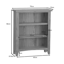 Gloucester Oak Small Wide Bookcase -Furniture Specialty Store ga swbc oak dimensions