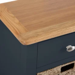 Gloucester Midnight Grey Painted 3 Drawer 6 Wicker Basket Cabinet -Furniture Specialty Store gag c36 w 6