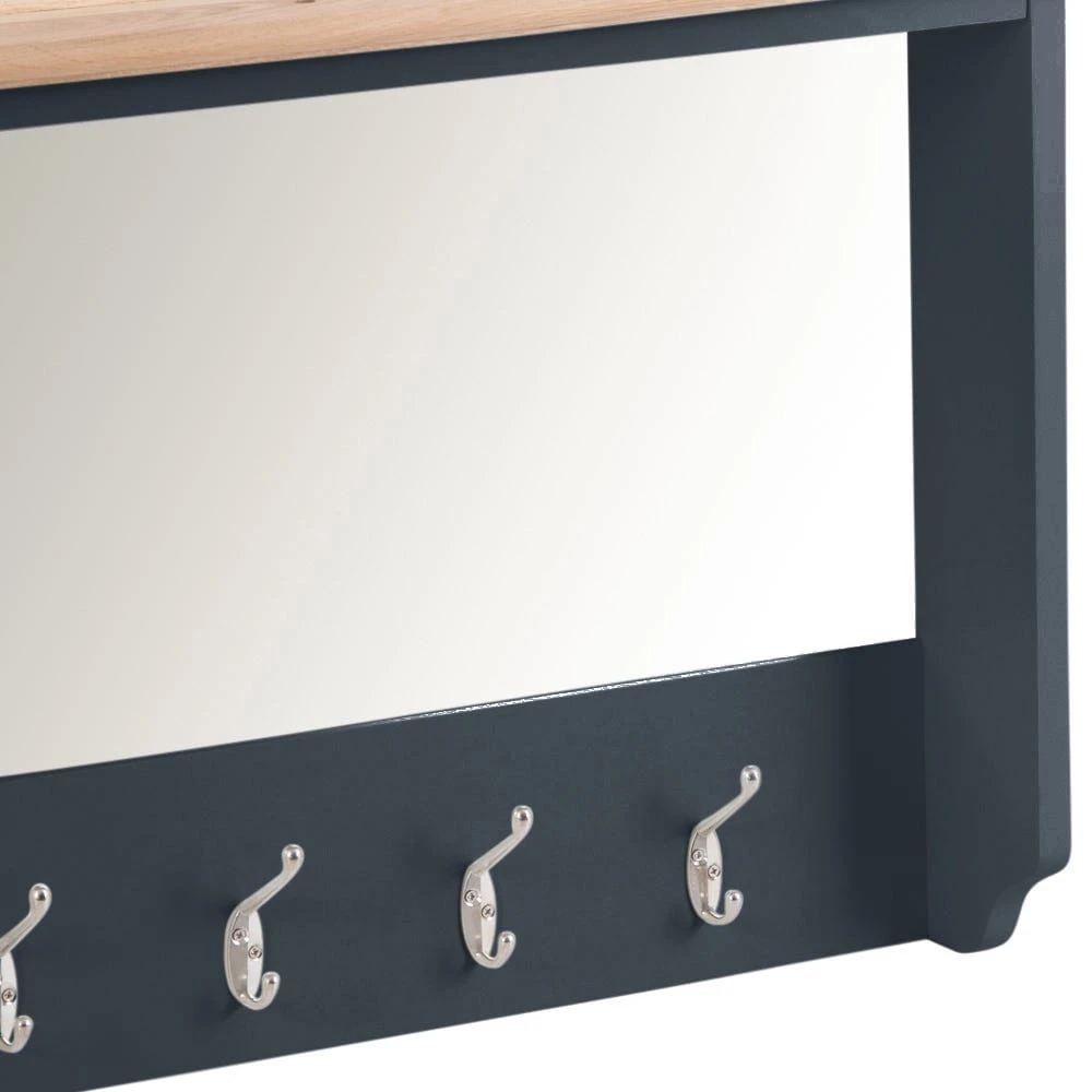 Gloucester Midnight Grey Painted Mirrored Coat Rack 4 Gloucester Midnight Grey Painted Mirrored Coat Rack - Image 4