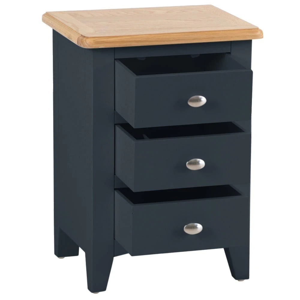 Gloucester Midnight Grey Painted Large 3 Drawer Bedside Table 3 Gloucester Midnight Grey Painted Large 3 Drawer Bedside Table - Image 3