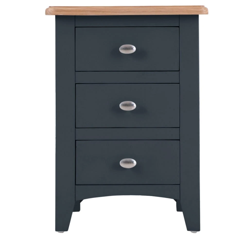 Gloucester Midnight Grey Painted Large 3 Drawer Bedside Table 8 Gloucester Midnight Grey Painted Large 3 Drawer Bedside Table - Image 8