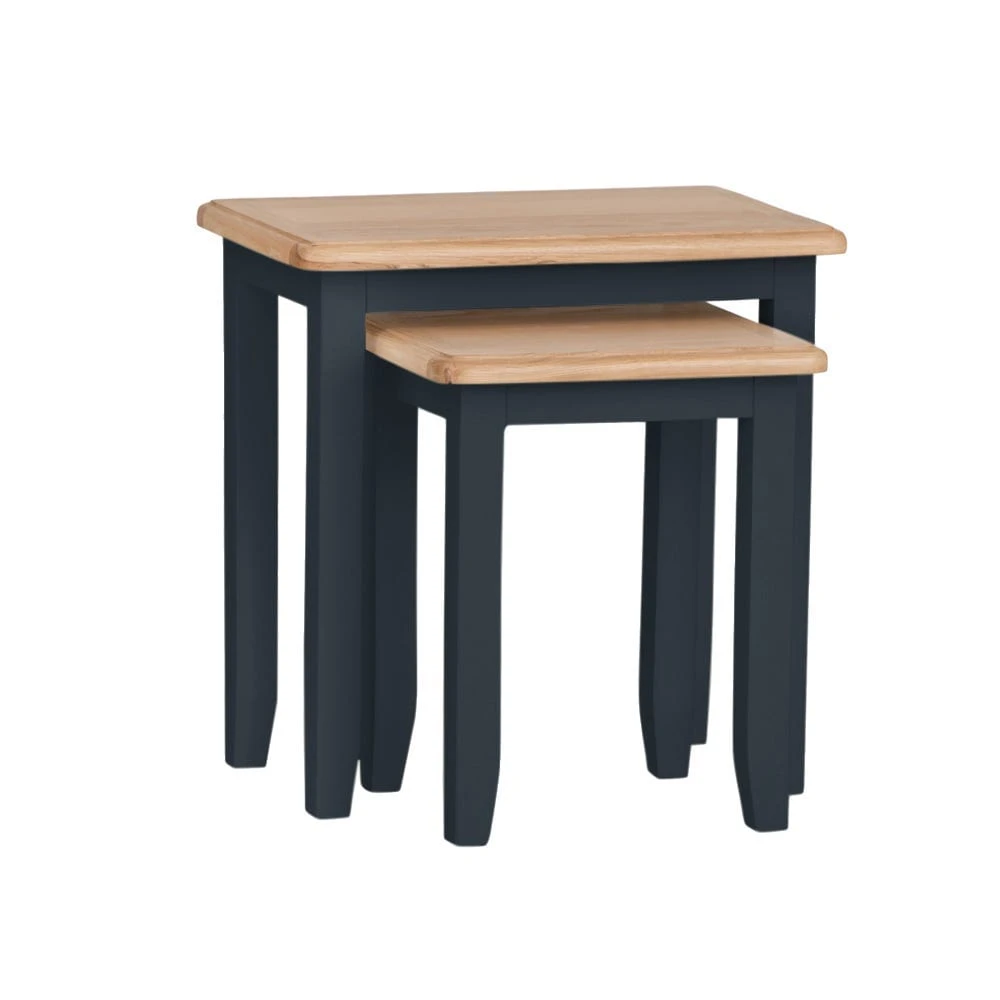 Gloucester Midnight Grey Painted Nest Of 2 Tables 2 Gloucester Midnight Grey Painted Nest Of 2 Tables - Image 2