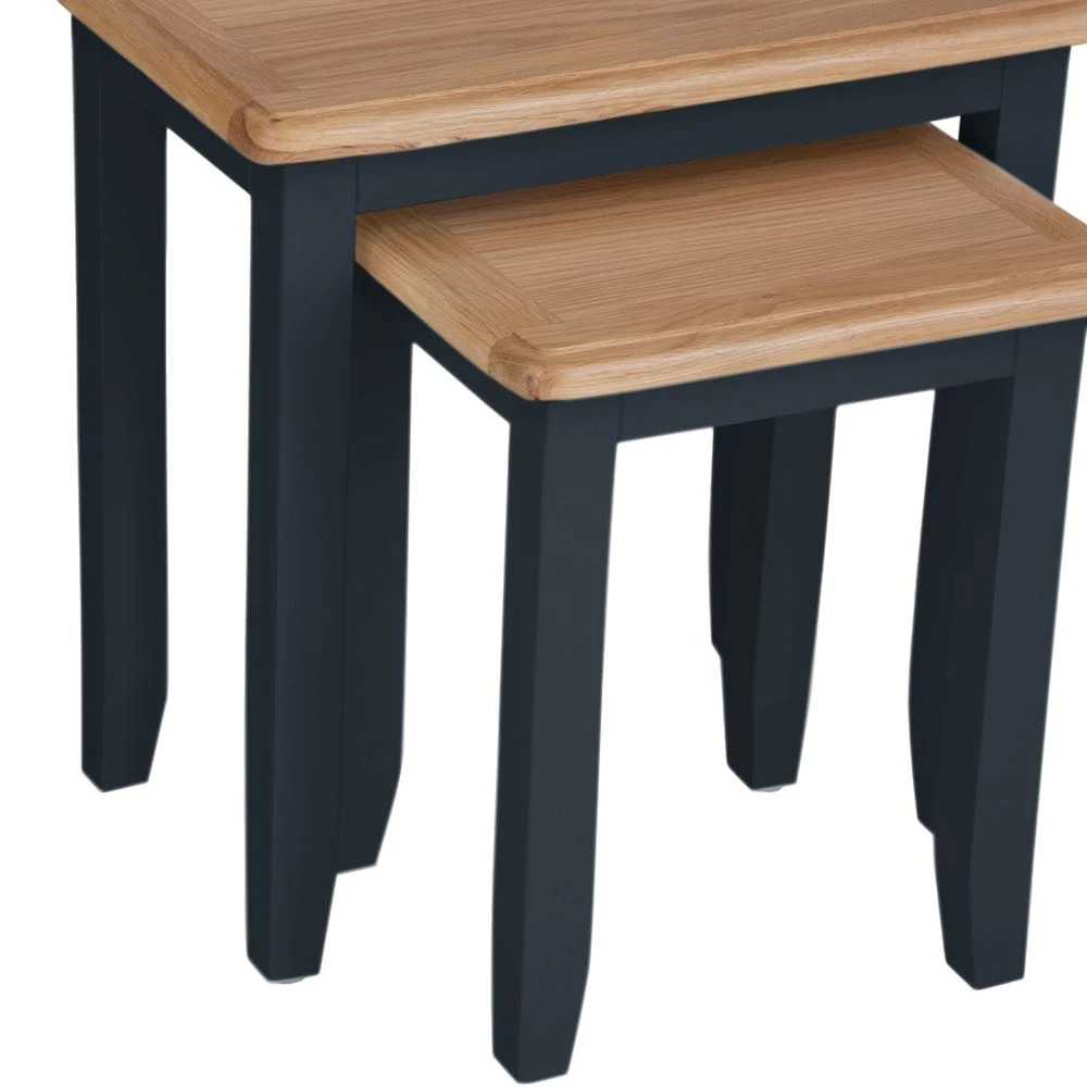 Gloucester Midnight Grey Painted Nest Of 2 Tables 3 Gloucester Midnight Grey Painted Nest Of 2 Tables - Image 3