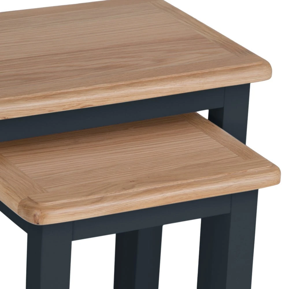 Gloucester Midnight Grey Painted Nest Of 2 Tables 4 Gloucester Midnight Grey Painted Nest Of 2 Tables - Image 4