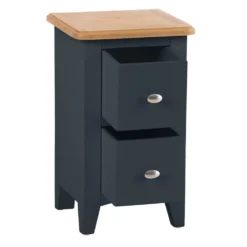 Gloucester Midnight Grey Painted Slim 2 Drawer Bedside Table -Furniture Specialty Store gag sbsc w 2