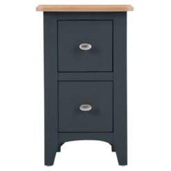 Gloucester Midnight Grey Painted Slim 2 Drawer Bedside Table -Furniture Specialty Store gag sbsc w 8