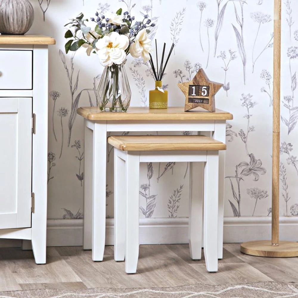 Gloucester White Painted Nest Of 2 Tables 1 Gloucester White Painted Nest Of 2 Tables