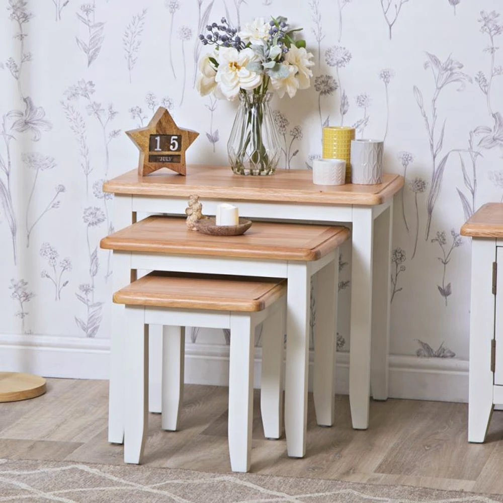 Gloucester White Painted Nest Of 3 Tables 1 Gloucester White Painted Nest Of 3 Tables