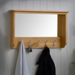 Gloucester Oak Mirrored Coat Rack