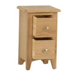 Gloucester Oak Slim 2 Drawer Bedside Table -Furniture Specialty Store gao sbsc 2