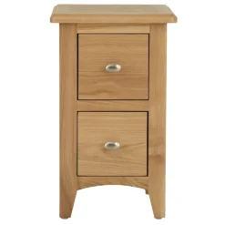 Gloucester Oak Slim 2 Drawer Bedside Table -Furniture Specialty Store gao sbsc 8