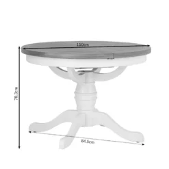 Hampshire Ivory Painted Oak Round Pedestal Extending Dining Table 39 Hampshire Ivory Painted Oak Round Pedestal Extending Dining Table -Furniture Specialty Store hampshire11betdimensions 3