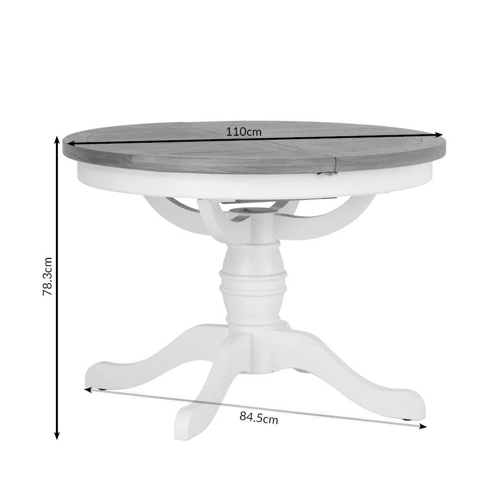 Hampshire Ivory Painted Oak Round Pedestal Extending Dining Table 20 Hampshire Ivory Painted Oak Round Pedestal Extending Dining Table - Image 20