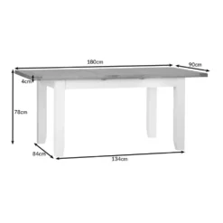 Hampshire Blue Painted Oak Medium Extending Dining Table -Furniture Specialty Store hampshire14betdimensions