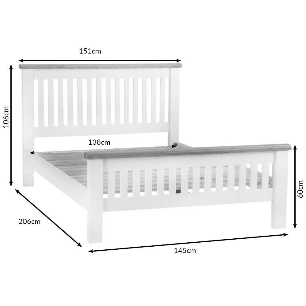 Hampshire Grey Painted Oak Double Bed Frame High Foot End 10 Hampshire Grey Painted Oak Double Bed Frame High Foot End - Image 10