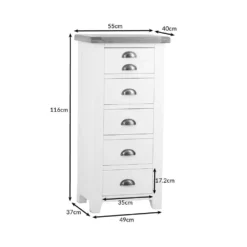 Hampshire Blue Painted Oak 5 Drawer Tallboy 19 Hampshire Blue Painted Oak 5 Drawer Tallboy -Furniture Specialty Store hampshire5dndimensions 1