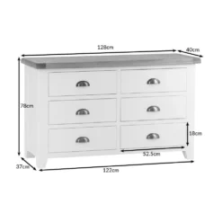 Hampshire Grey Painted Oak Chest Of 6 Drawers 19 Hampshire Grey Painted Oak Chest Of 6 Drawers -Furniture Specialty Store hampshire6dcdimensions 3