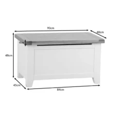 Hampshire Grey Painted Oak Blanket Storage Box -Furniture Specialty Store hampshirebbdimensions