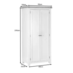 Hampshire Ivory Painted Oak Double Wardrobe -Furniture Specialty Store hampshirefhrdimensions 1