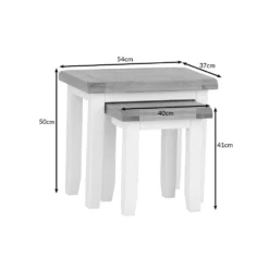 Hampshire Grey Painted Oak Nest Of 2 Tables -Furniture Specialty Store hampshiren2tdimensions 3