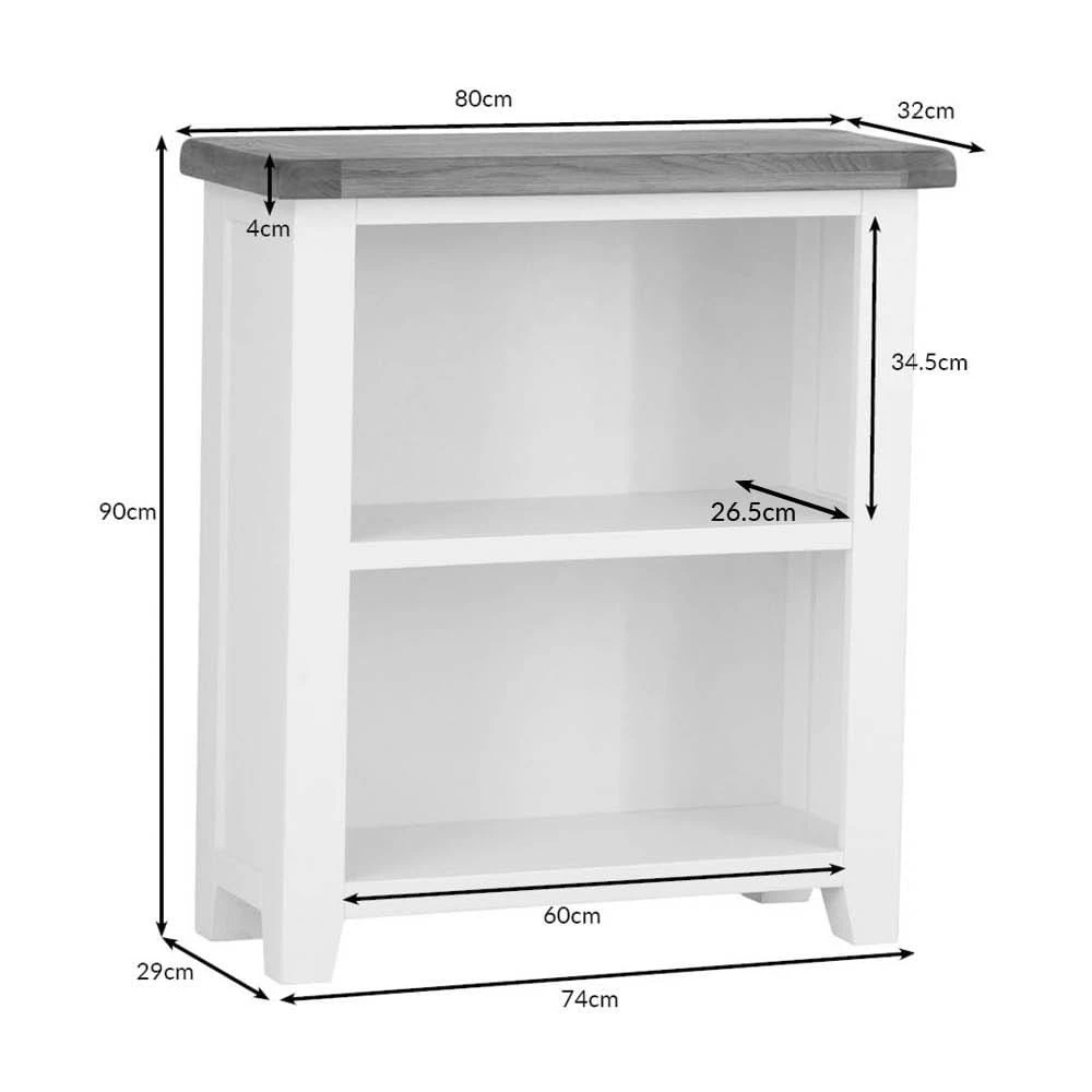 Hampshire Grey Painted Oak Low Bookcase 10 Hampshire Grey Painted Oak Low Bookcase - Image 10