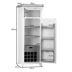 Hampshire White Painted Oak Slim Larder Cupboard 24 Hampshire White Painted Oak Slim Larder Cupboard -Furniture Specialty Store hampshiresludimensions 3