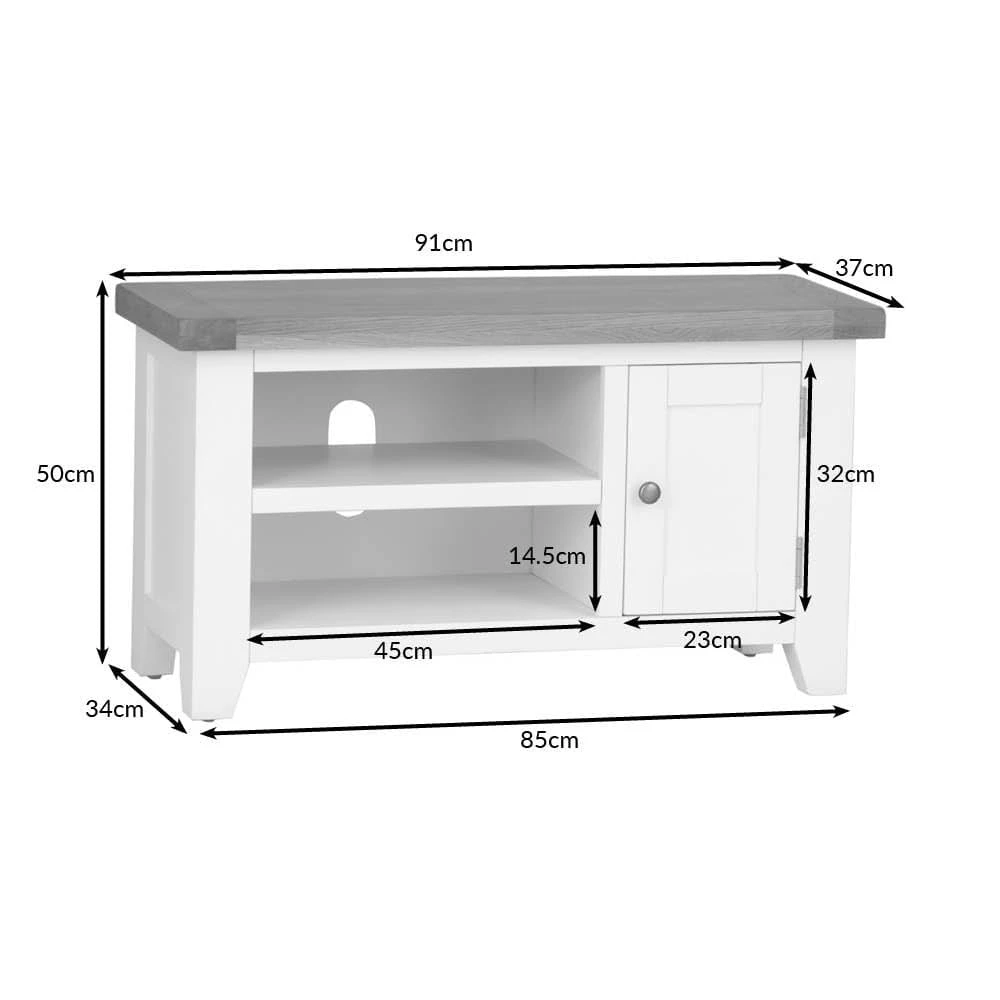 Hampshire Blue Painted Oak Small TV Unit 12 Hampshire Blue Painted Oak Small TV Unit - Image 12