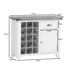 Hampshire White Painted Oak Small Sideboard Wine Rack 18 Hampshire White Painted Oak Small Sideboard Wine Rack -Furniture Specialty Store hampshireswrdimensions 2