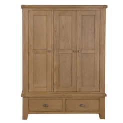 Wessex Smoked Oak 3 Door Wardrobe -Furniture Specialty Store ho 3dr18