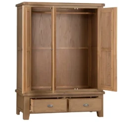 Wessex Smoked Oak 3 Door Wardrobe -Furniture Specialty Store ho 3dr2