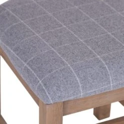 Wessex Smoked Oak Cross Back Dining Chair With Grey Check Seat -Furniture Specialty Store ho cbcf g5
