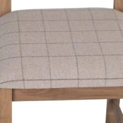 Wessex Smoked Oak Cross Back Dining Chair With Natural Check Seat -Furniture Specialty Store ho cbcf n 10