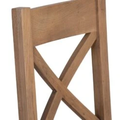 Wessex Smoked Oak Cross Back Dining Chair With Natural Check Seat -Furniture Specialty Store ho cbcf n 5
