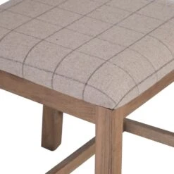 Wessex Smoked Oak Cross Back Dining Chair With Natural Check Seat -Furniture Specialty Store ho cbcf n 6