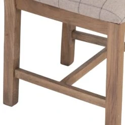 Wessex Smoked Oak Cross Back Dining Chair With Natural Check Seat -Furniture Specialty Store ho cbcf n 7