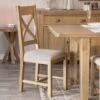 Wessex Smoked Oak Cross Back Dining Chair With Natural Check Seat