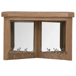 Wessex Smoked Oak Corner Mirrored Coat Rack -Furniture Specialty Store ho chbt co7