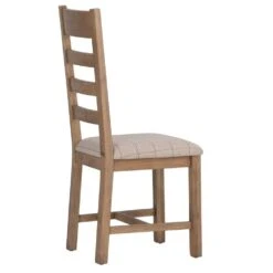 Wessex Smoked Oak Ladder Back Dining Chair With Natural Check Seat -Furniture Specialty Store ho chf n 2