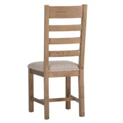 Wessex Smoked Oak Ladder Back Dining Chair With Natural Check Seat -Furniture Specialty Store ho chf n 3