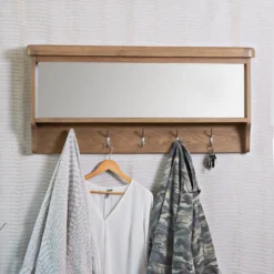 Wessex Smoked Oak Mirrored Coat Rack