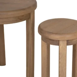 Wessex Smoked Oak Round Nest Of Tables -Furniture Specialty Store ho rn2t co4