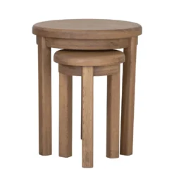 Wessex Smoked Oak Round Nest Of Tables -Furniture Specialty Store ho rn2t co7