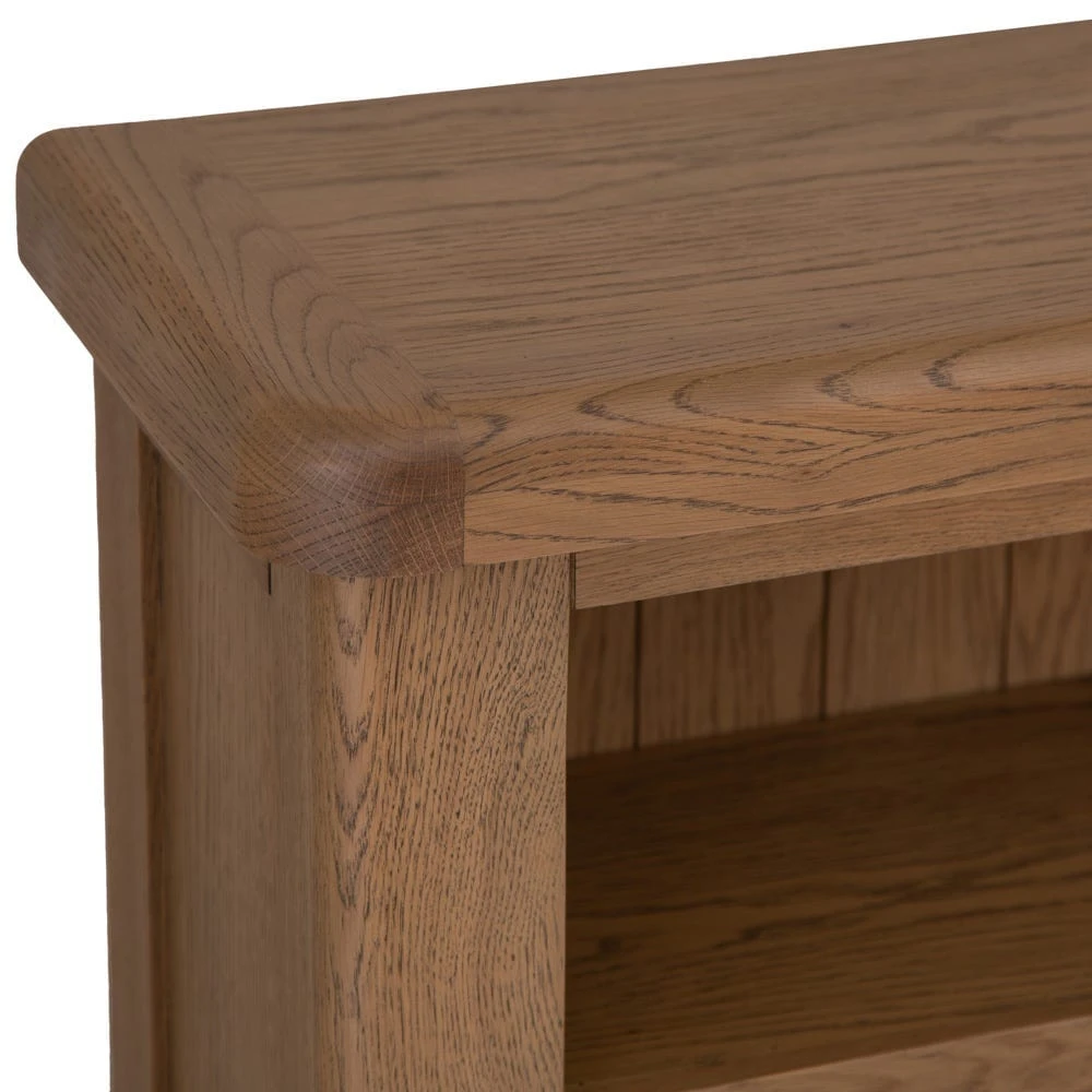 Wessex Smoked Oak Small Bookcase With Wicker Baskets 4 Wessex Smoked Oak Small Bookcase With Wicker Baskets - Image 4