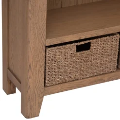 Wessex Smoked Oak Small Bookcase With Wicker Baskets 21 Wessex Smoked Oak Small Bookcase With Wicker Baskets -Furniture Specialty Store ho sbc 6