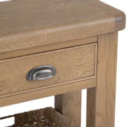 Wessex Smoked Oak Telephone Table With Wicker Basket -Furniture Specialty Store ho tel 10