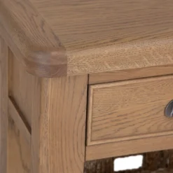 Wessex Smoked Oak Telephone Table With Wicker Basket -Furniture Specialty Store ho tel 7